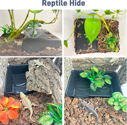 Large 2 Pcs Humid Hideout Cave for Reptiles, Snake Hide for Ball Pythons, Gecko Hide, Leopard