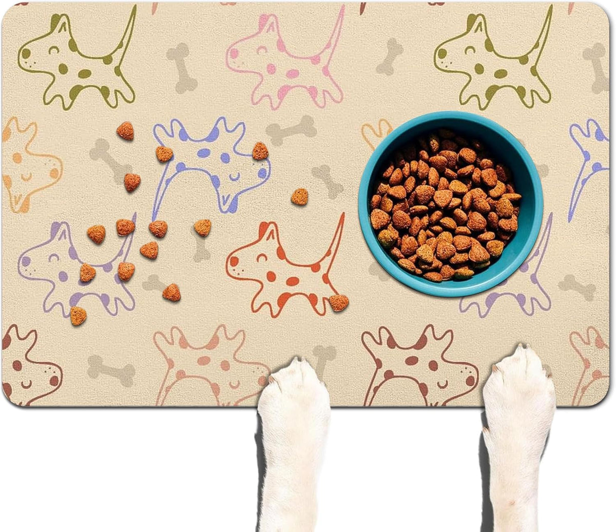 Pet Feeding Mat for Floors Waterproof Dog Mat for Food and Water Absorbent Quick Dry Non Slip mat