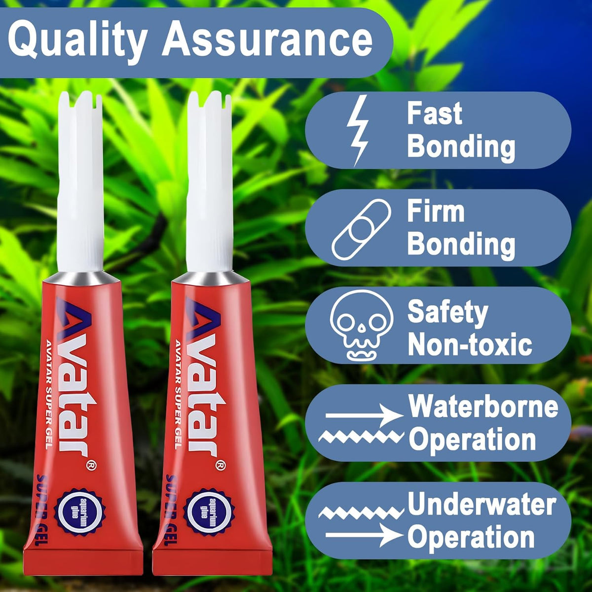 3 PCS Aquarium Glue, Aquarium Aquascape Aquatic Plants Coral Glue, Safety and Quick-Drying, Reef