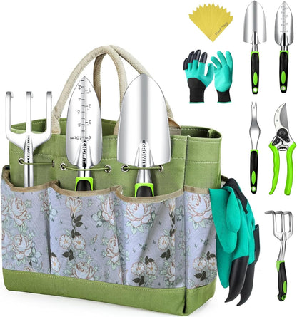 Heavy Duty Garden Tools 22 Pieces Floral Set - Rust Proof, Non-Slip, Durable Gardening Supplies