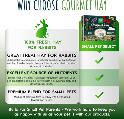 Small Pet Select - Gourmet Hay Pet Food, Exclusive Treat Hay, Flowers, and Herb Blend, for Rabbits