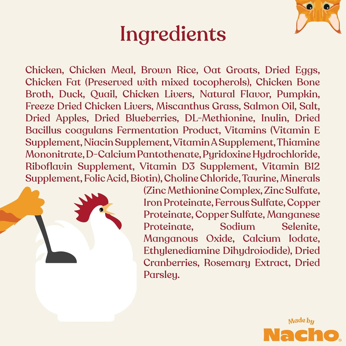 Made by Nacho Dry Cat Kibble 2lb Bag, High Protein Premium Cat Food with Freeze-Dried Pieces