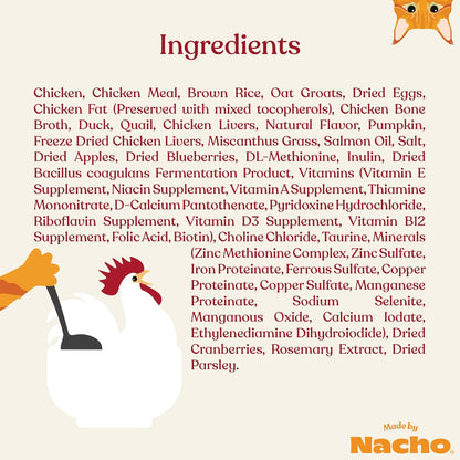 Made by Nacho Dry Cat Kibble 2lb Bag, High Protein Premium Cat Food with Freeze-Dried Pieces
