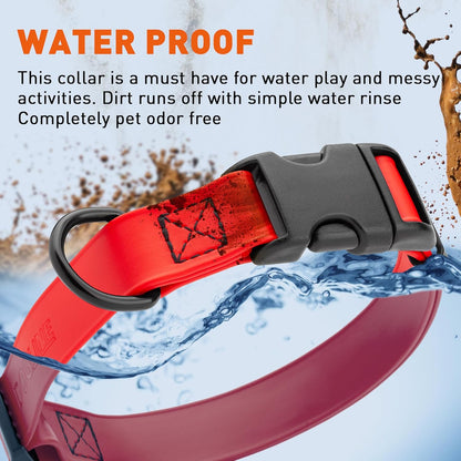 Dogline Biothane Waterproof Dog Collar with Quick Release Buckle Strong Coated Nylon Webbing with