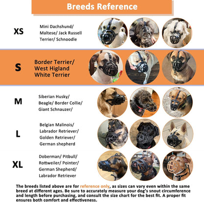 BARKLESS Dog Muzzle, Basket Muzzle for Biting, Chewing and Scavenging, Humane Cage Mouth Cover