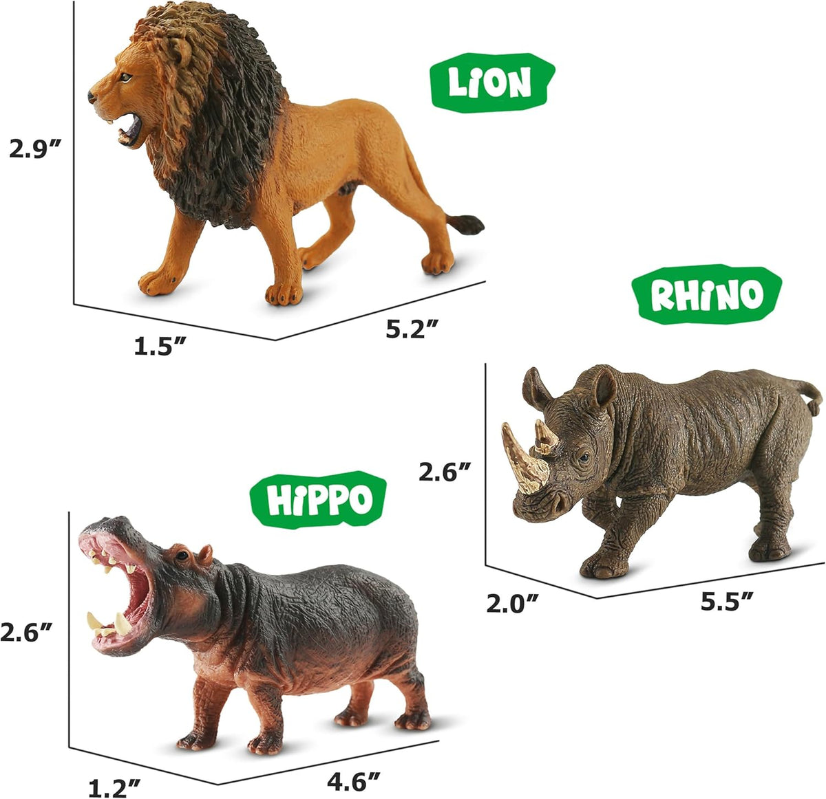 6PCS Safari Animal Figure Toys for Kids 3-5 Realistic Plastic Jungle Animal Figurines African