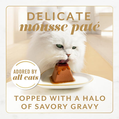 Fancy Feast Gems Pate Cat Food Mousse Salmon or Tuna and a Halo of Savory Gravy Wet Cat Food