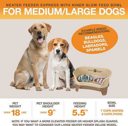 Neater Feeder Express Mess Proof Dog Bowls Elevated for Medium and Large Breed – Made in USA – No