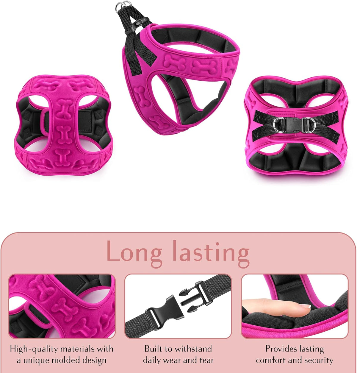 Comfort Fit Dog Harness Soft Padded No Pull Harness with Adjustable Buckles for Small Medium Large