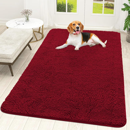 OLANLY Dog Door Mat for Muddy Paws 59x35, Absorbs Moisture and Dirt, Absorbent Non-Slip Washable