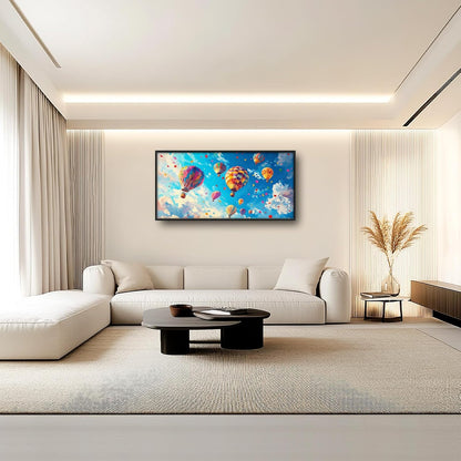 Hot Air Balloon Large Wall Art for Living Room, Framed Oversized Hot Air Balloon Wall Decor