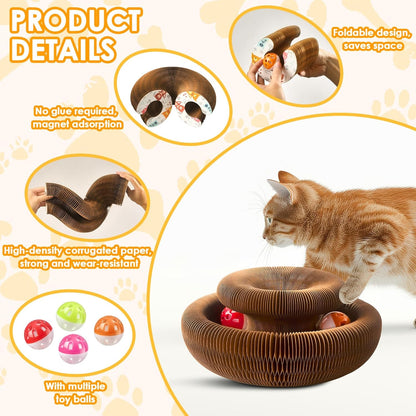 2 Pack Magic Organ Cat Toy Foldable Magic Organ Cat Scratching Board Reversible Infinity Style
