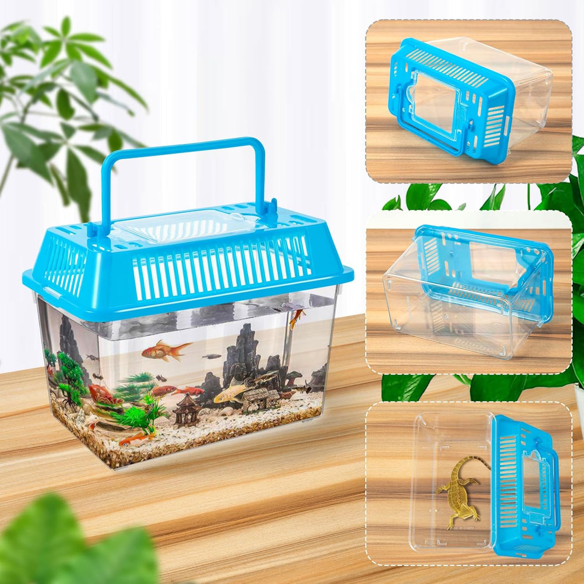 12Pcs Plastic Reptile Terrariums Carrier Cage, Tarantula Enclosure Snake Breeding Box Hatching