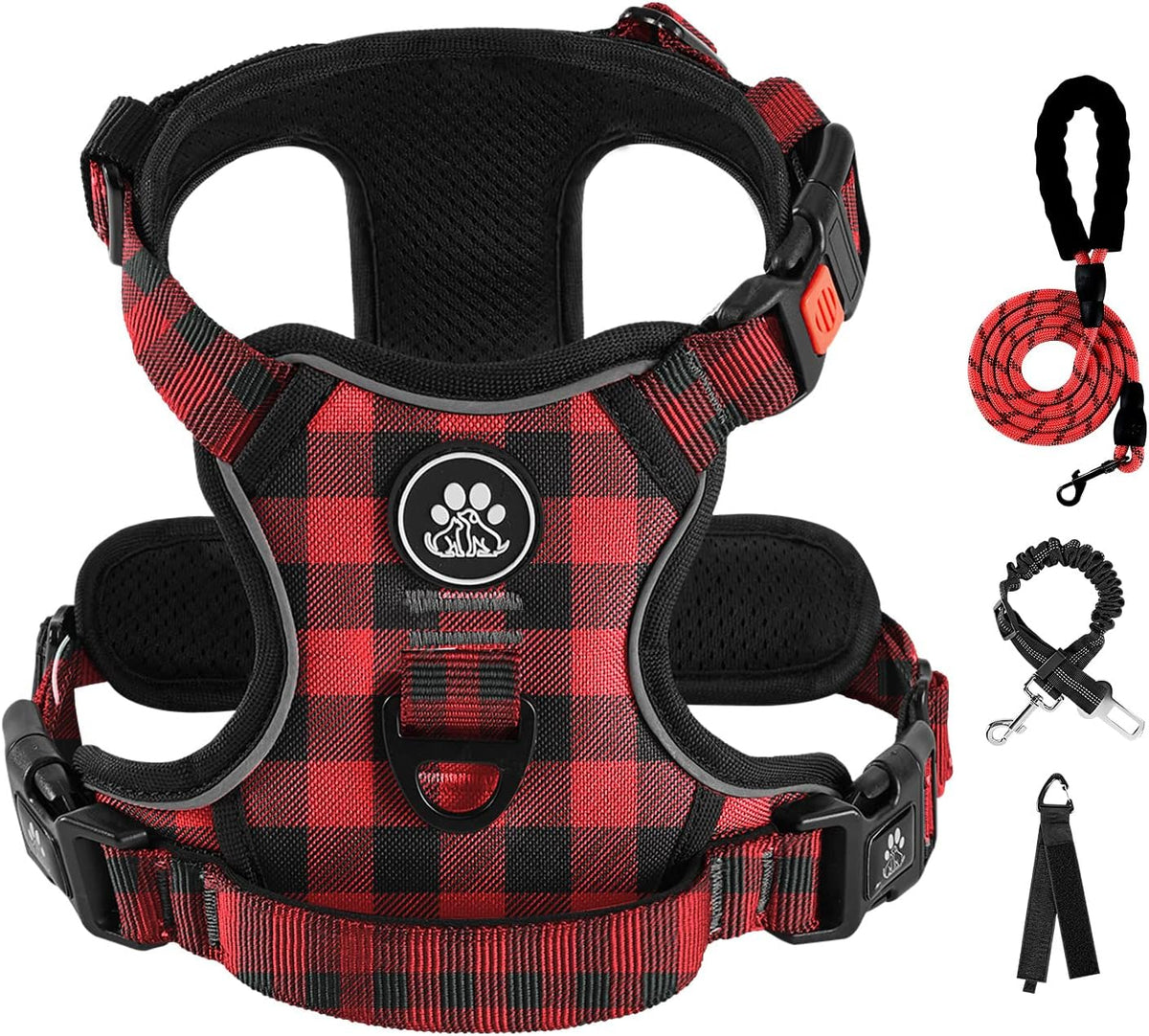 IVY&LANE No Pull Dog Harness with Leash Set, Reflective No Choke Pet Vest,Adjustable Oxford Dog