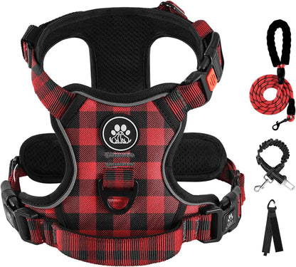 IVY&LANE No Pull Dog Harness with Leash Set, Reflective No Choke Pet Vest,Adjustable Oxford Dog