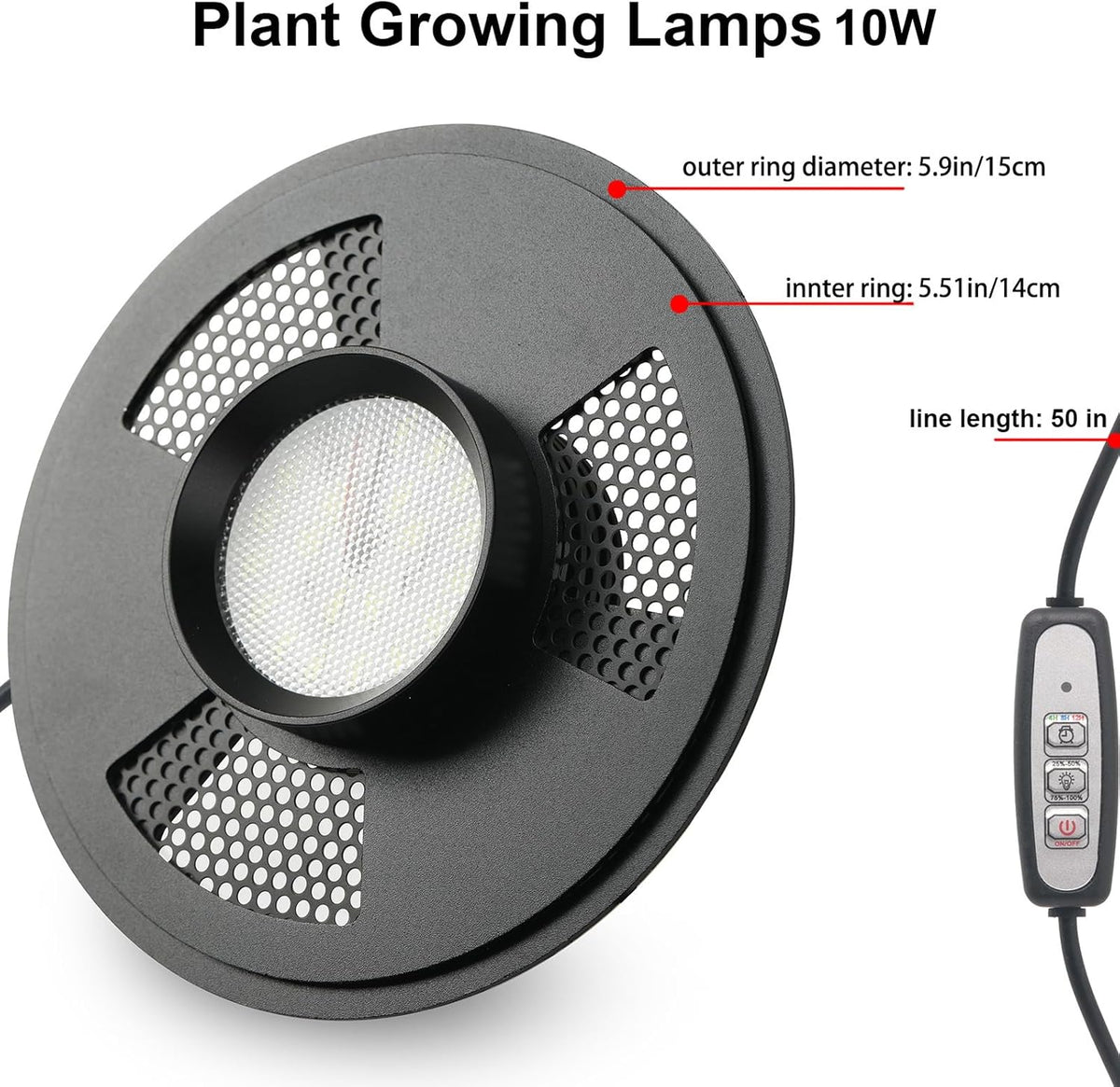 Desktop Glass Plant Terrarium with Grow Light(L7.8 W7.8 H14), for Succulent, Moss, Miniature