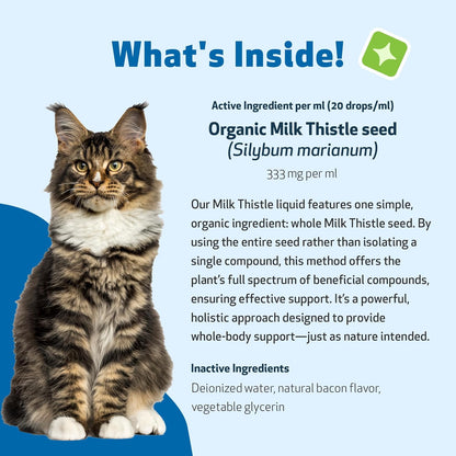 Milk Thistle for Cats - Milk Thistle Liver Detox Support, Organic Herb - Pet Wellbeing