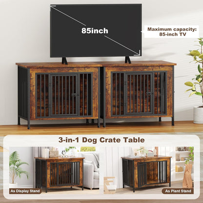 EasyCom 39.96" XL Wooden Large Dog Crate Furniture for Medium and Large Breed, Chew-Resistant Dog