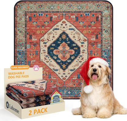 Lahome Super Absorbent Washable Pee Pads for Dogs - Secure Floor Protection - Non-Slip, Leakproof