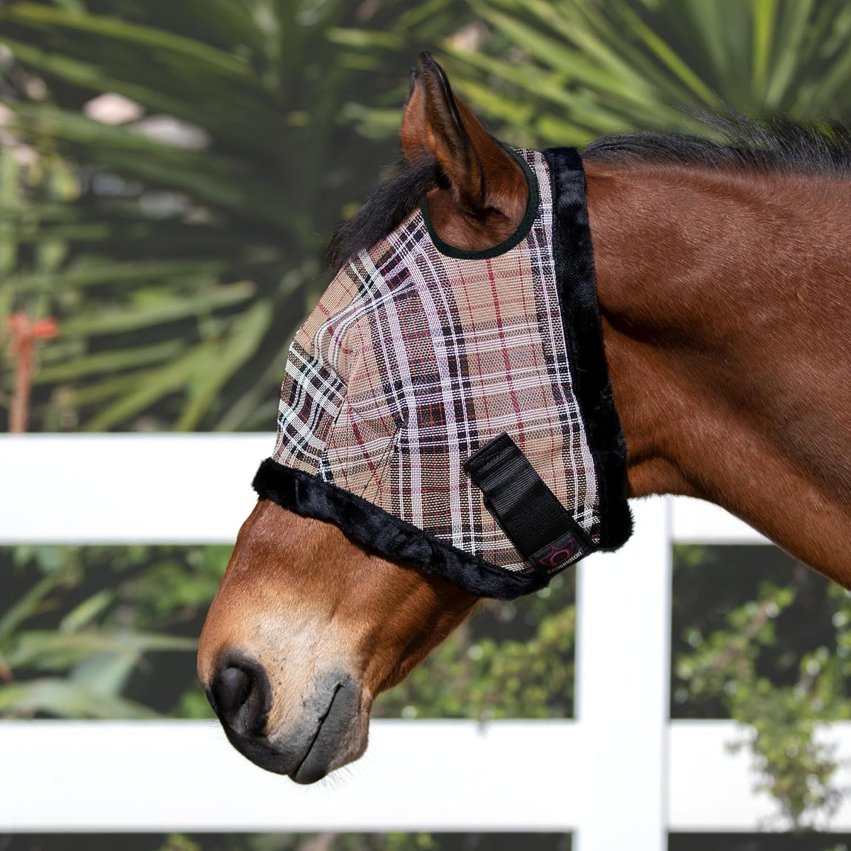 Kensington UV Fly Mask with Fleece Trim - Protective Mask with Dual Ear Opening & Forelock Freedom