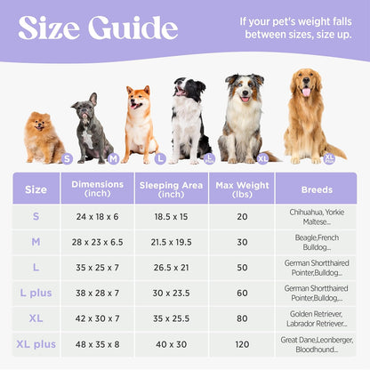 LE SURE Cute Dog Beds Large Sized Dog, Orthopedic Waterproof Large Pet Bed with Sides, Non-Slip