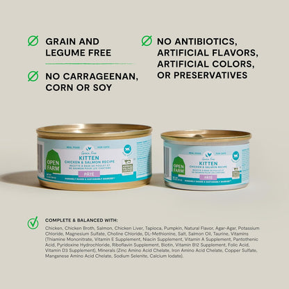 Open Farm Canned Kitten Food, Paté for Complete & Balanced Nutrition, Grain-Free and Legume-Free