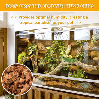 Legigo 10LBS Coconut Chip Substrate for Reptiles, 72QT Natural Coco Husk Chip Reptiles Bedding