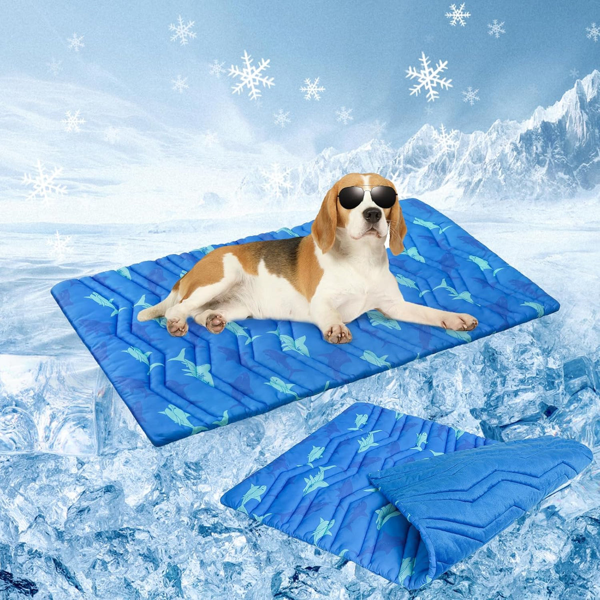 BEAUTYZOO Dog Cooling Mat- Upgraded Thicken Cooling Mat for Large Dogs Reversible(Cool & Warm) Pet