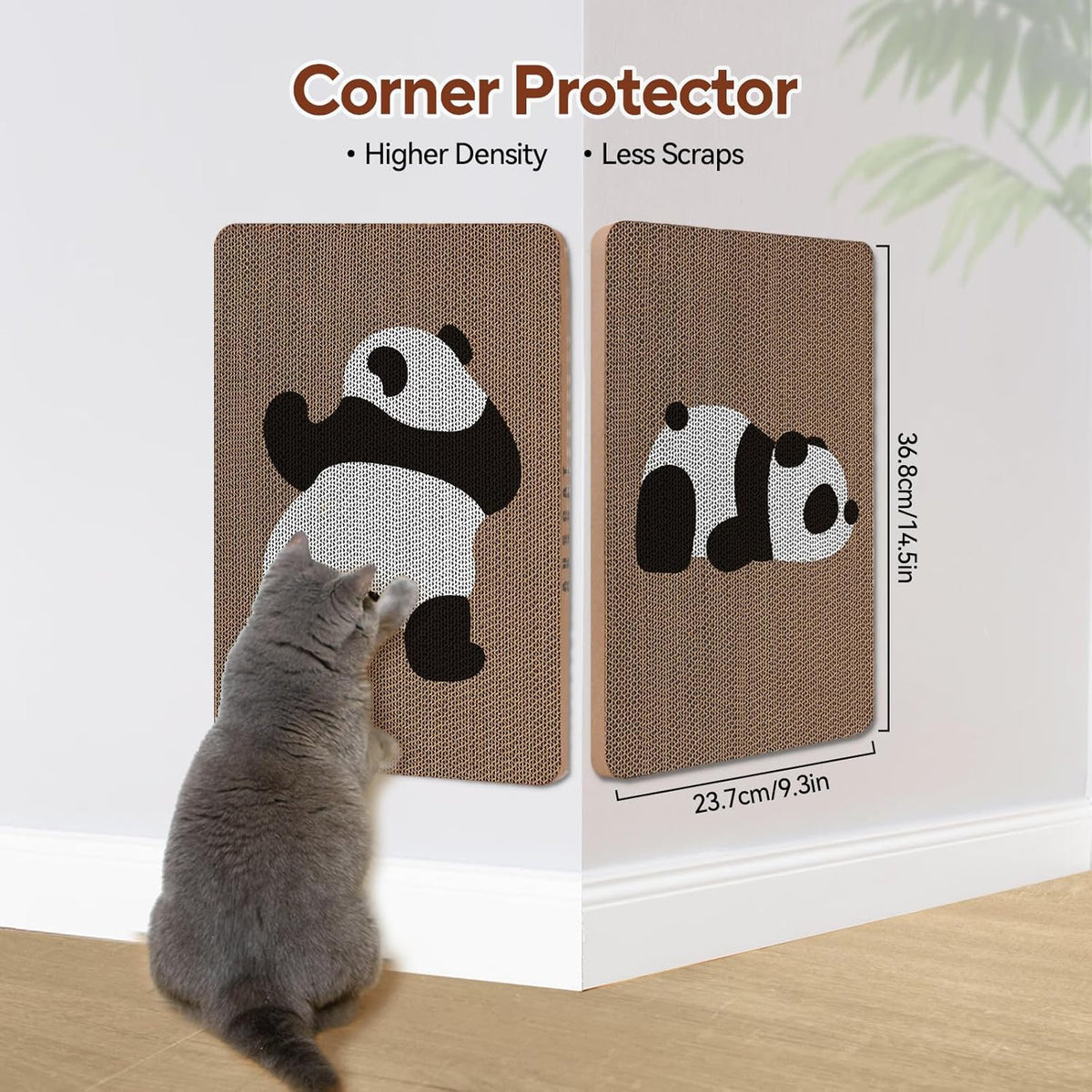 AUSCAT Cardboard Cat Wall Scratcher, 7 cat Scratching Boards with Box, Wall Mounted Cat Scratching