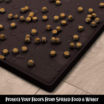 DogBuddy Dog Food Mat – Waterproof Dog Bowl Mat for Food and Water, Silicone Pet Feeding Mats for