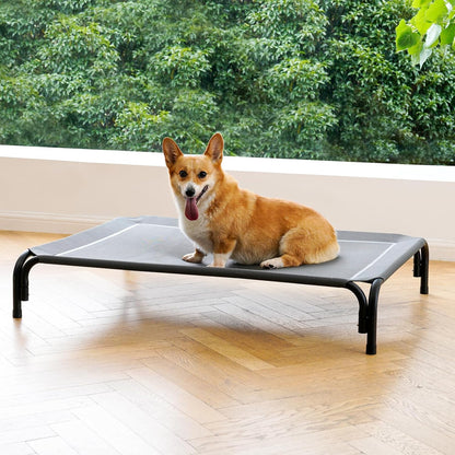 Elevated Dog Bed Raised Outdoor Dog Cot for Medium Dogs, Installation Requires No Tools, Frame with