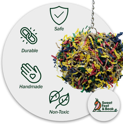 Super Shredder Ball - Bird Cage Accessories to Keep Your Bird Busy Foraging for Hidden Treasures