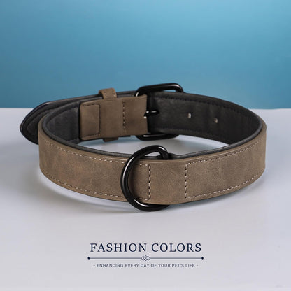 Didog Soft Padded PU Leather Dog Collar, Breathable and Adjustable Dog Collar for Large Dogs