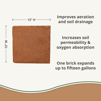 Coco Bliss (10lbs) - Organic Coco Coir for Plants - OMRI-Listed Coco Coir Brick for Garden Soil &