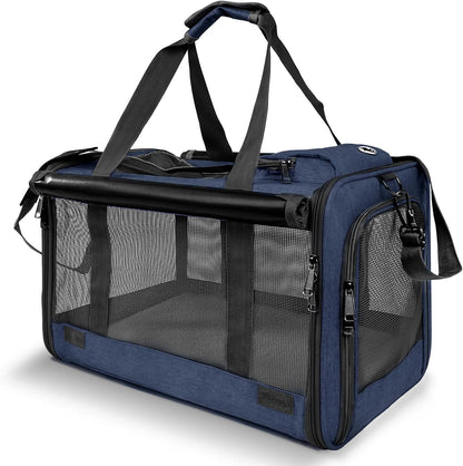 Medium Cat Carrier Large Cat 15 lbs+ Soft Pet Carrier Small Puppy/Ventilated 2 Kittens Car Travel