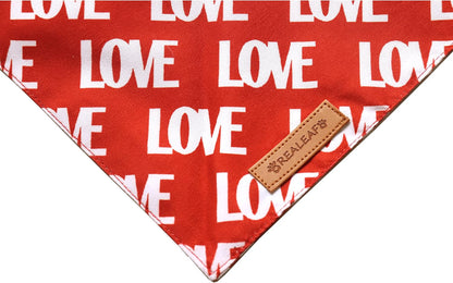 Realeaf Love Dog Bandanas 2 Pack, Triangle Reversible Mothers Day Valentine's Day Pet Scarf for Boy