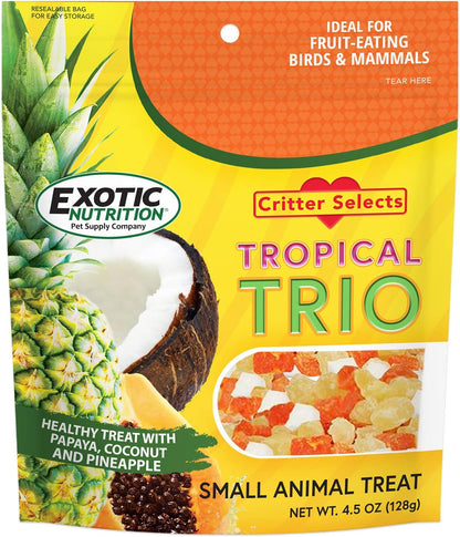 Tropical Trio - Healthy Natural Mixed Dried Fruit Treat - Papaya, Coconut, Pineapple - for Sugar