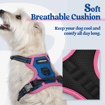 rabbitgoo Dog Harness No Pull with 2 Leash Clips, Adjustable Soft Padded, Reflective Oxford No