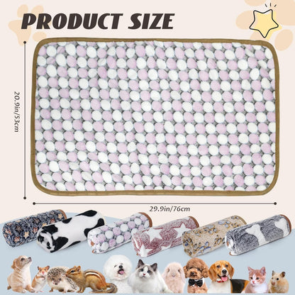 6 Pcs Washable Guinea Pig Blankets Absorbent Animal Fleece Bedding Waterproof Cage Liners Reusable