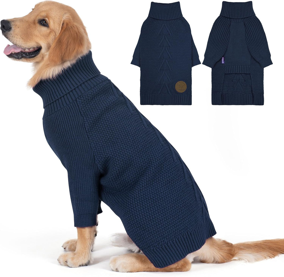 cyeollo 4XL Dog Sweater, Stretchable & Cozy Warm Dog Sweaters for Large Dogs Boy, Pullover Knit