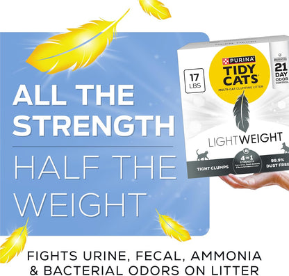 Purina Tidy Cats LightWeight 4-In-1 Strength Multi-Cat, Odor control, Clumping, 99.9 Percent Dust