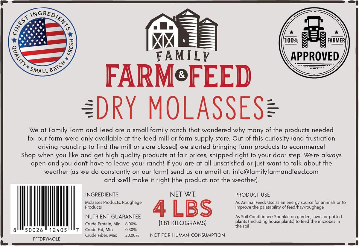 | Dried Molasses Food | Soil and Pet | Young and Adult | Granular | 4 Pounds
