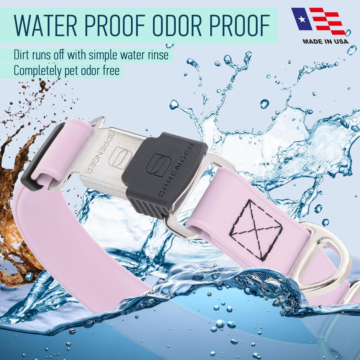Dogline Biothane Waterproof Dog Collar with Herm Sprenger Stainless Steel Quick Release Buckle