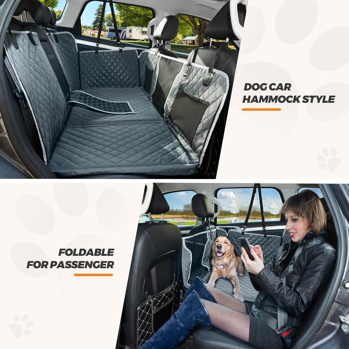 Back Seat Extender for Dog,Waterproof Hard Bottom Dog Car Seat Cover for Back Seat