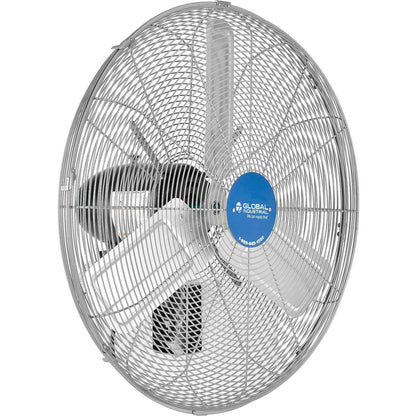 Global Industrial Deluxe Wall Mount Fan, 30" Diameter, Fixed and Oscillating Head, 3 Speed, 10,000