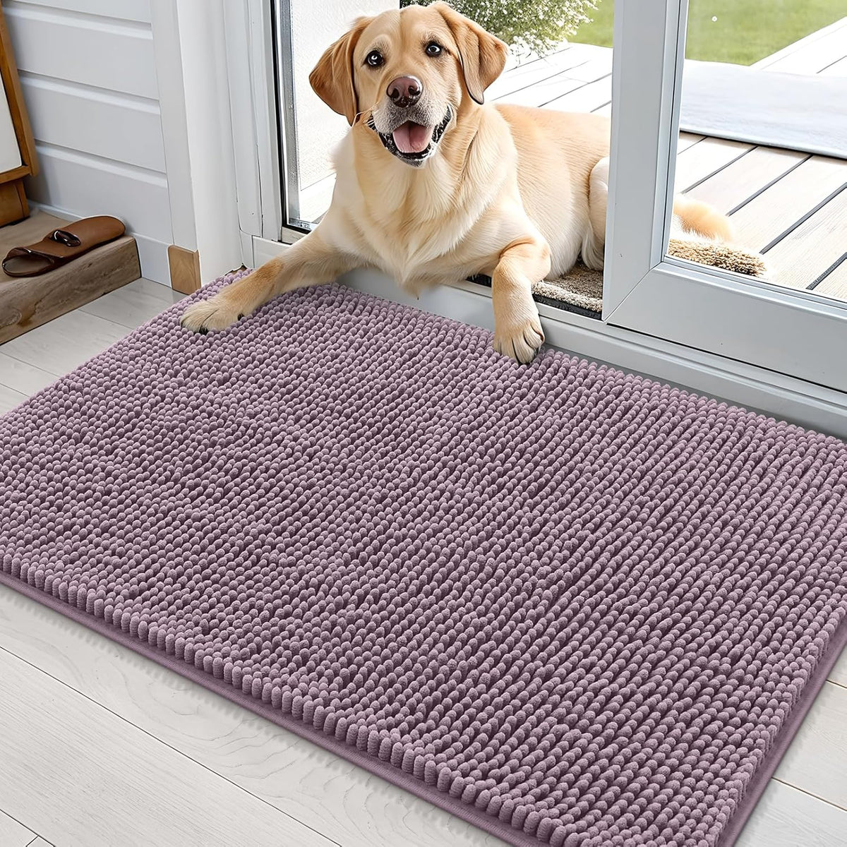 OLANLY Dog Door Mat for Muddy Paws 36x24, Absorbs Moisture and Dirt, Absorbent Non-Slip Washable