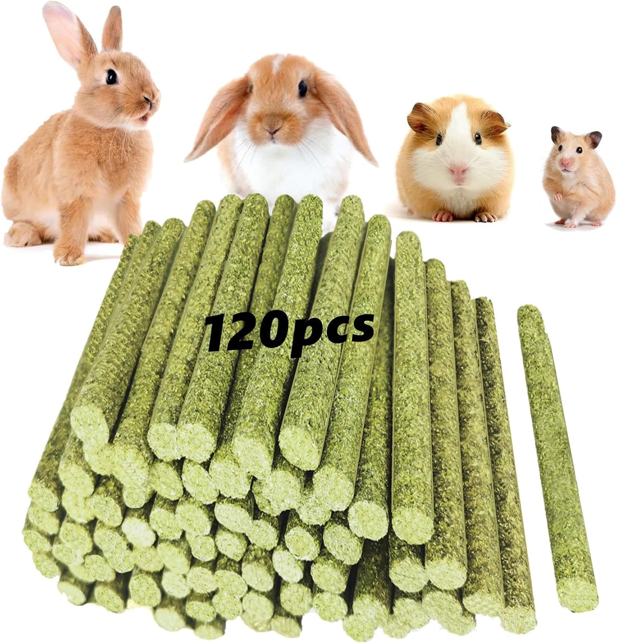 Rabbit Toys,Timothy Hay Stick for Guinea Pig Toy Bunny Chew Toys for Teeth Grinding Hamster Alfalfa