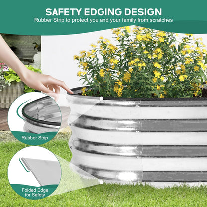 Galvanized Raised Garden Bed - 4×2×1ft (2 Packs) Planter Raised Beds for Gardening | Oval Metal
