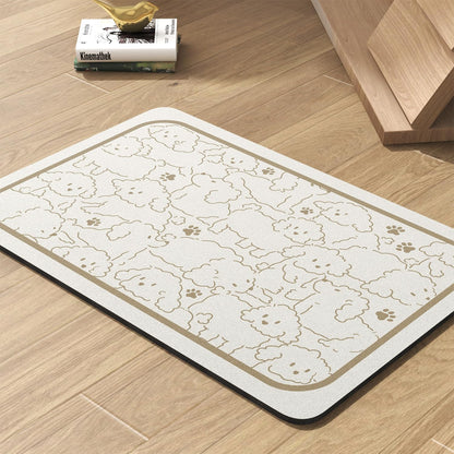 Pet Feeding Mat-Absorbent Dog Mat for Food and Water Bowl-No Stains Quick Dry Water Dispenser