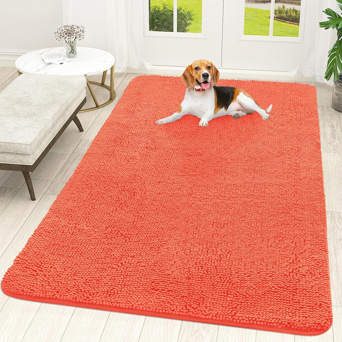 OLANLY Dog Door Mat for Muddy Paws 70x46, Absorbs Moisture and Dirt, Absorbent Non-Slip Washable